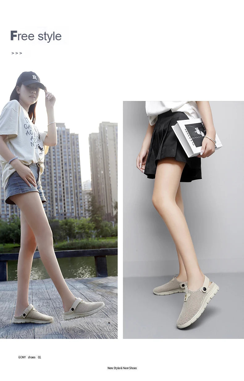 Sandalias Playa Mujer Transpirables - Zuecos Jardín Aqua Trekking Talla Grande