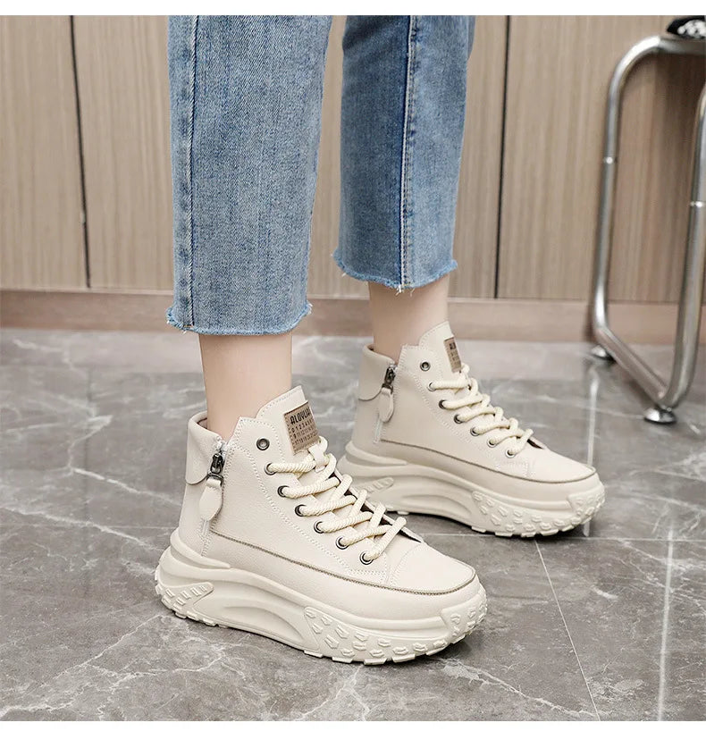 Sneakers Luxury High Top Mujer 2025 - Botas Plataforma Running Outdoor
