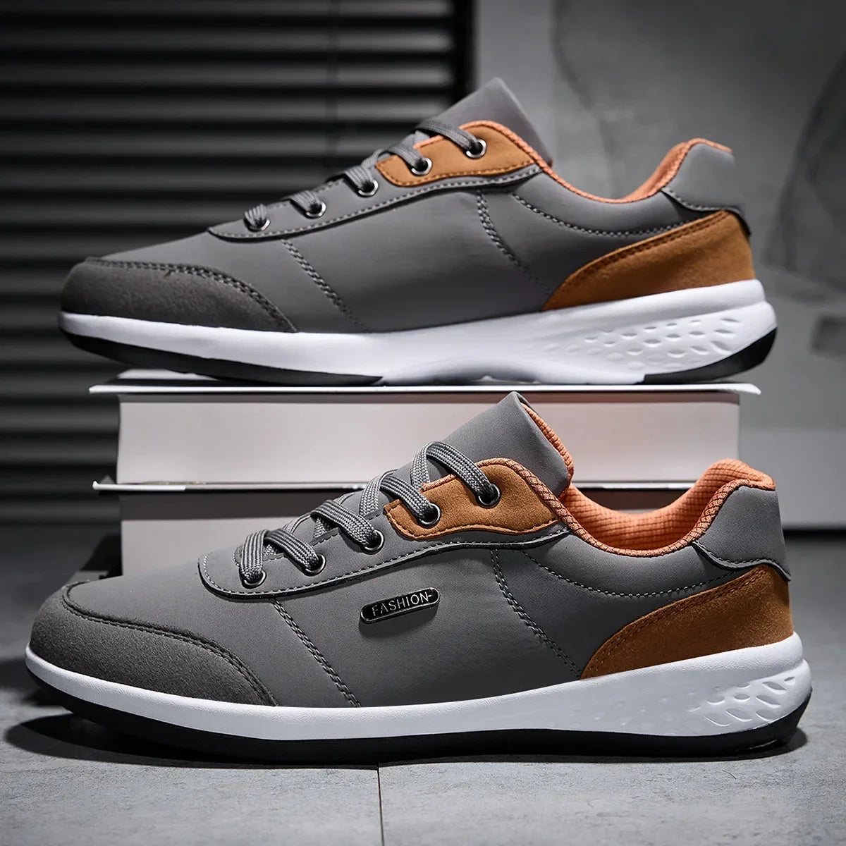 Sneakers Hombre Cuero Impermeables - Primavera Otoño Walking Leisure Deportivos Antideslizantes Tennis