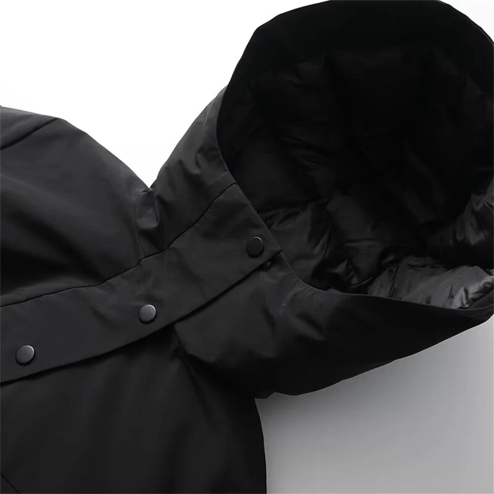 Abrigo Mujer Esquí Cálido 2025 - Chaqueta Capucha Cintura Ajustada