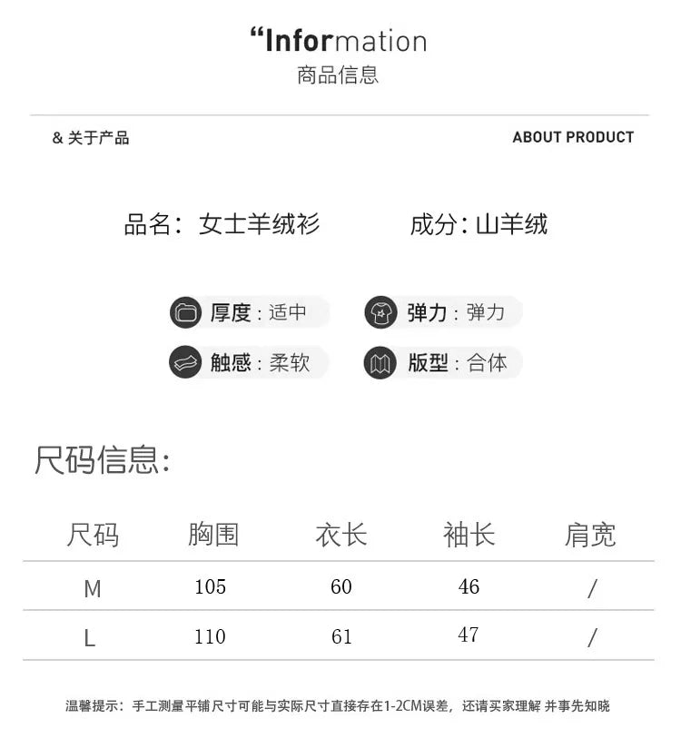 Jersey Mujer Cashmere 100% Cuello Alto - Holgado Grueso Invierno Lujo