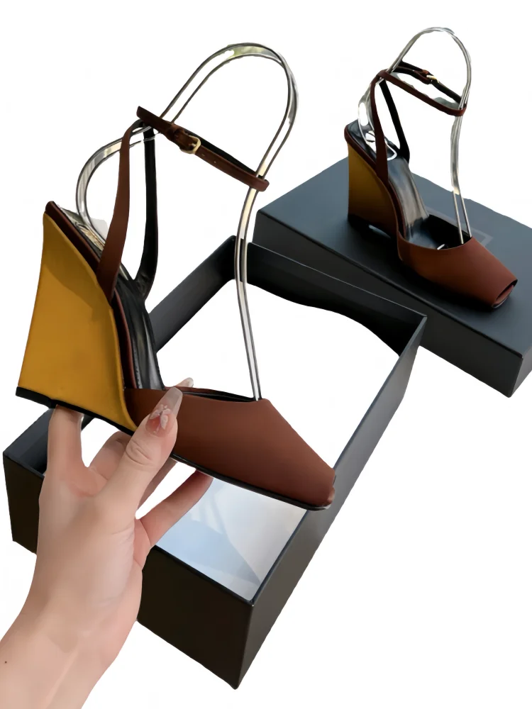 Sandalias Plataforma Mujer Satén 2025 - Zapatos Tacón Chunky Tiras Primavera