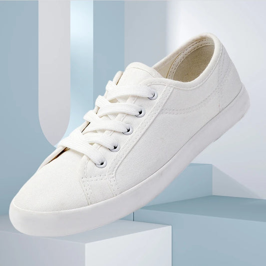 Zapatos Canvas Low Top Mujer Blancos - Zapatillas Transpirables Estudiantes Pareja