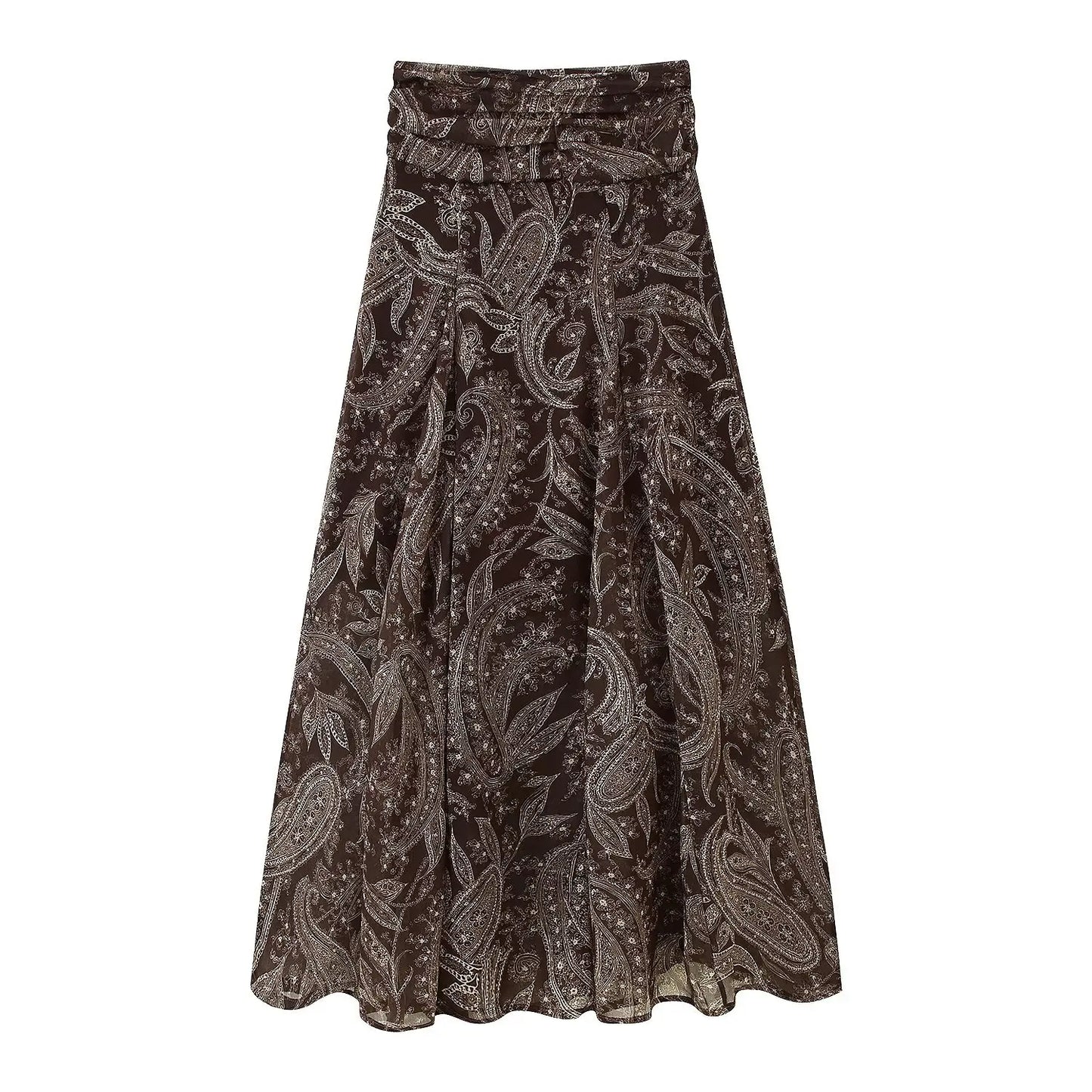 Falda Bohemia Mujer Maxi Elegante - Falda Larga Plisada Floral 2025