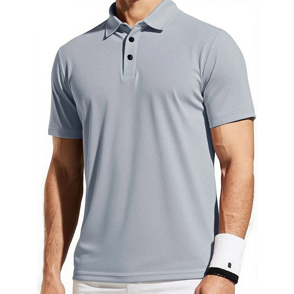 Polo Hombre Secado Rápido Casual - Poliéster Cuello Tenis Manga Corta Ligero Transpirable