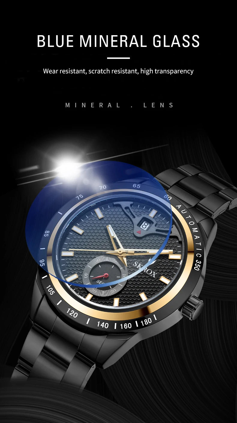 Reloj SKROX Automático Mecánico - Zafiro Acero Inoxidable Military Resistente al Agua