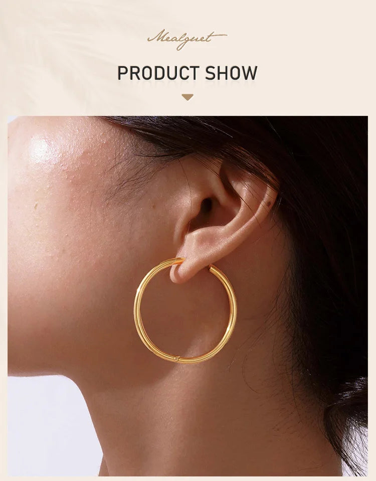 Pendientes Aro Minimalistas Mujer - Acero Inoxidable Redondos Huggies