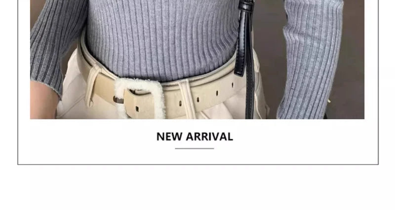 Jersey Mujer Cuello Alto Invierno 2024 - Grueso Cálido Slim Fit