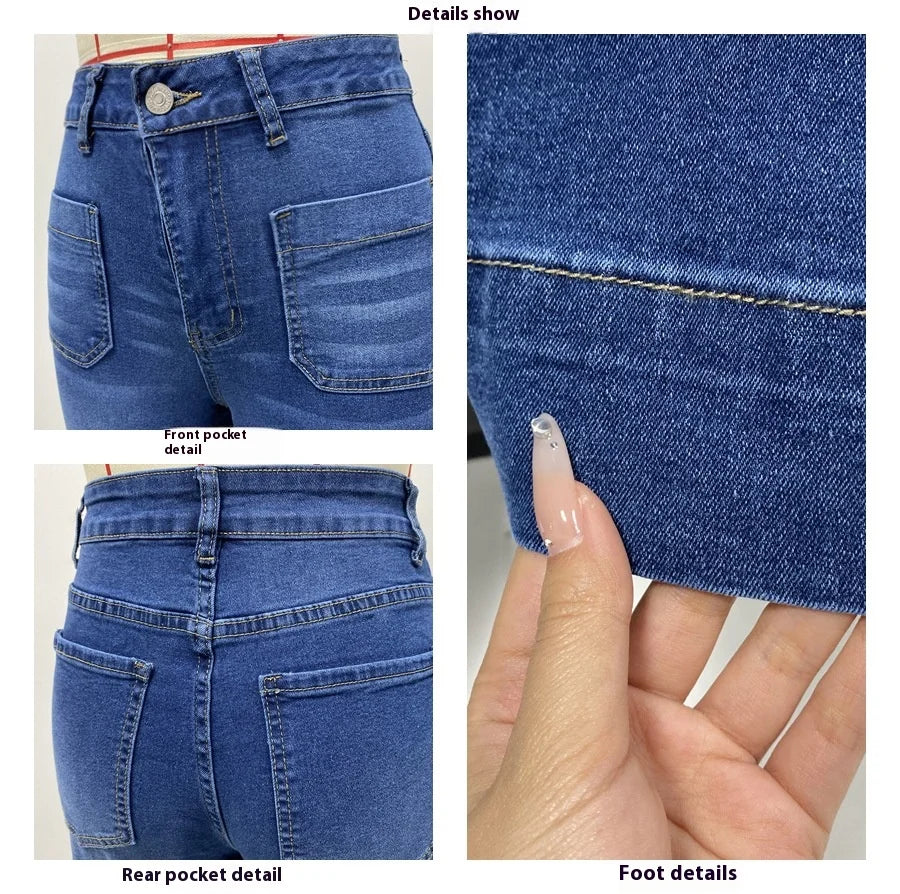 Jeans Mujer Cintura Alta Pierna Ancha - Pantalón Retro Primavera 2025