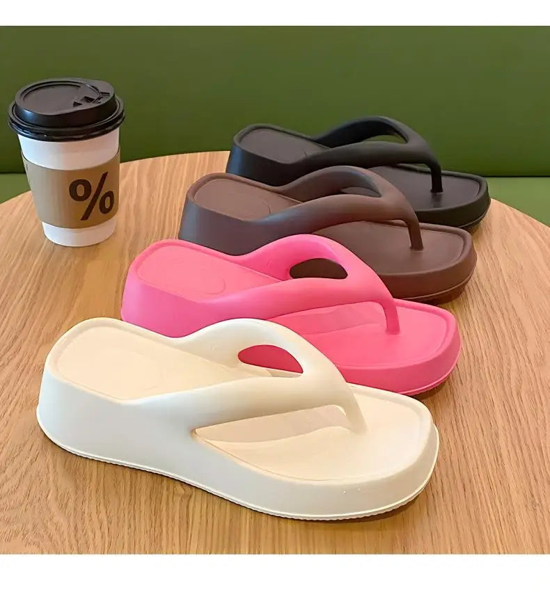 Chanclas Mujer Elegantes Transpirables - Sandalias Tacón Medio Outdoor Versátiles