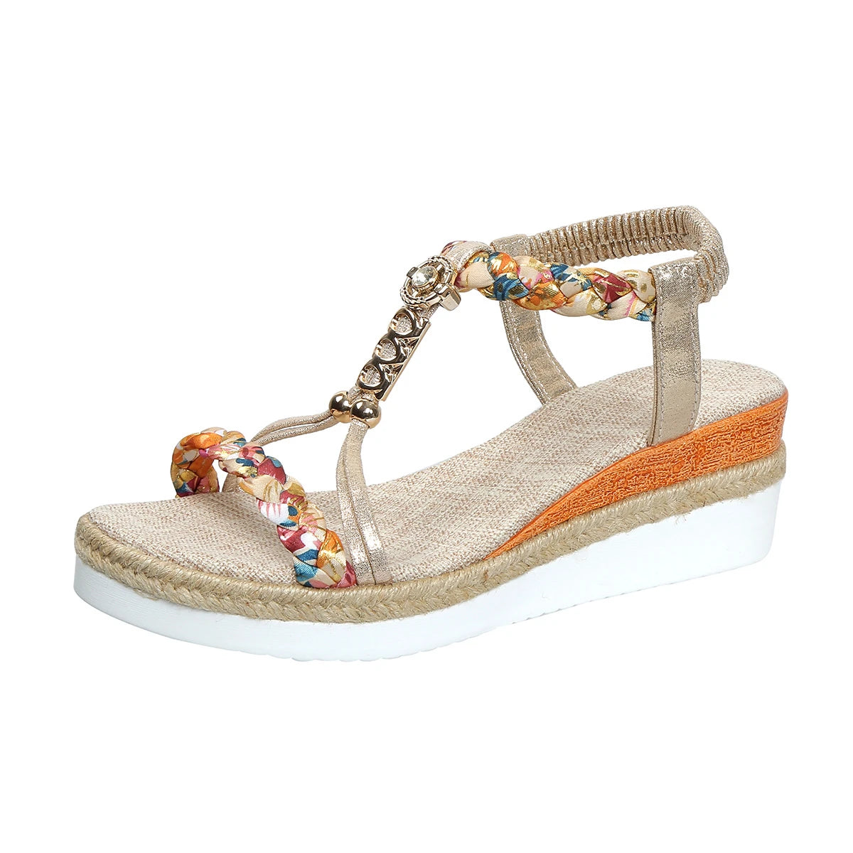 Sandalias Cuña Gladiador Mujer Verano 2024 - Zapatos Playa Plataforma Trenzadas