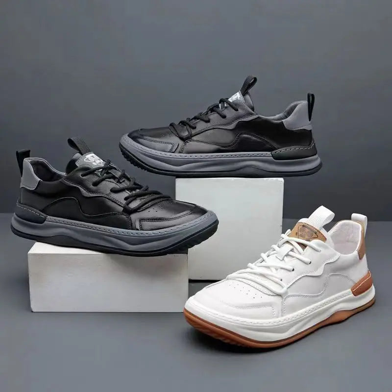 Zapatos Board Hombre Cuero Primavera - Casual Blancos Transpirables Versátiles Tendencia