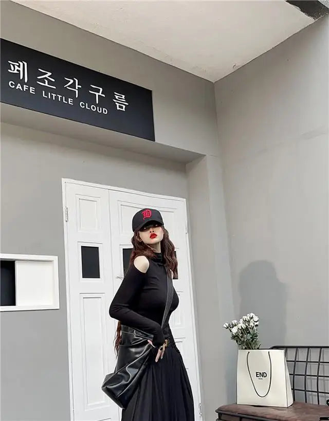 Falda Primavera Mujer Plisada Larga - Falda Color Sólido Elegante Coreana