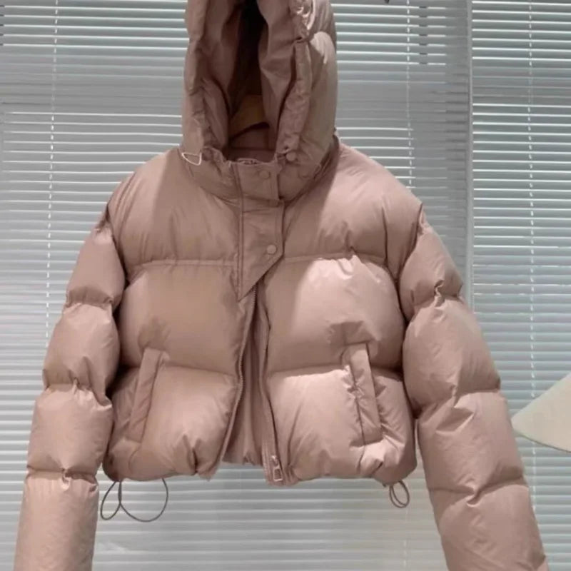 Chaqueta Puffer Mujer Corta - Chaqueta Solapa Algodón Coreana