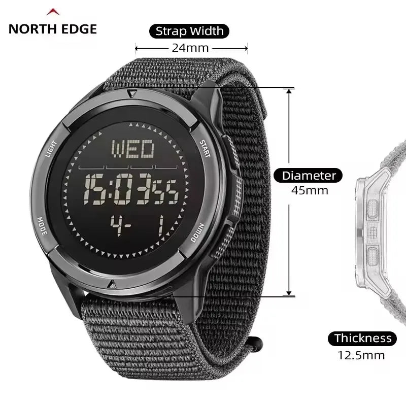 Reloj Digital NORTH EDGE ALPS para Hombre - Deportivo Multifunción LED Resistente al Agua