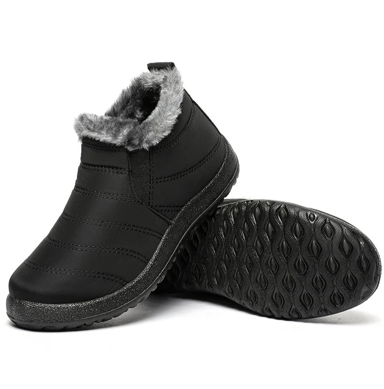 Botas Hombre Invierno 2025 - Botines Nieve Cálidos Forro Pelo Slip On