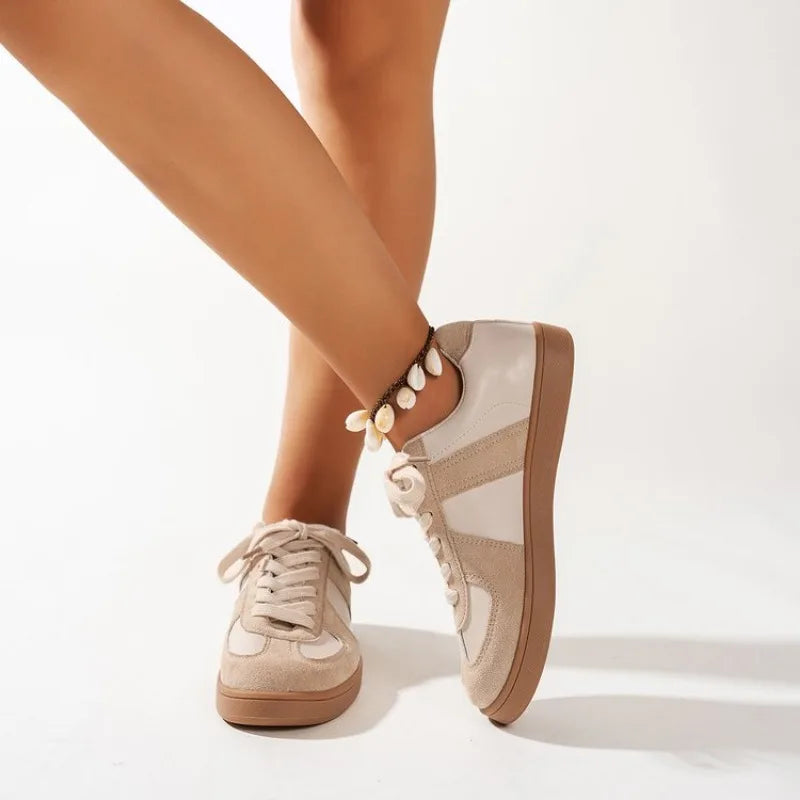 Sneakers Fashion Mujer Retro - Zapatillas Casual Patchwork Planas Outdoor