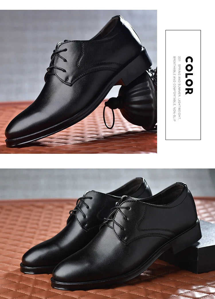 Zapatos Cuero Hombre Business - Vestir Casual Absorción Impactos Resistentes Versátiles