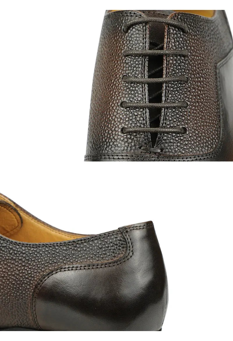 Zapatos Vestir Hombre Cuero Genuino - Oxford Formales Cap Toe Cómodos Clásicos Bota