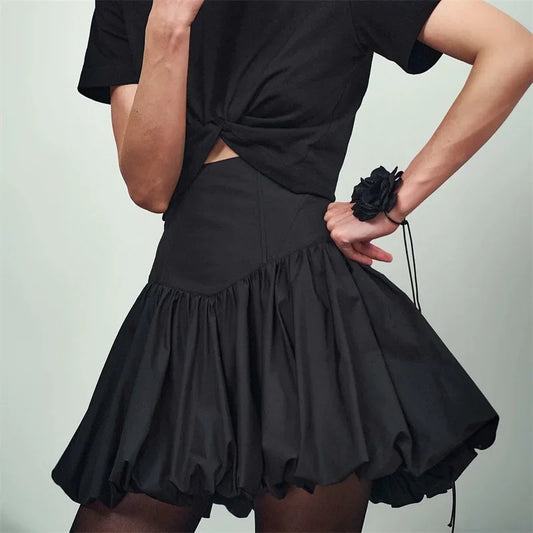 Falda Y2K Mujer Bubble Mini - Falda Globo Cintura Alta Fiesta 2000s