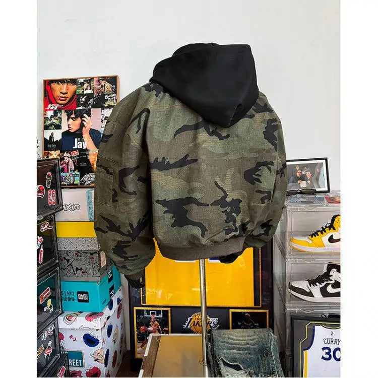 Chaqueta Bomber Camuflaje Americana Retro - Jacket Cortavientos Hombre