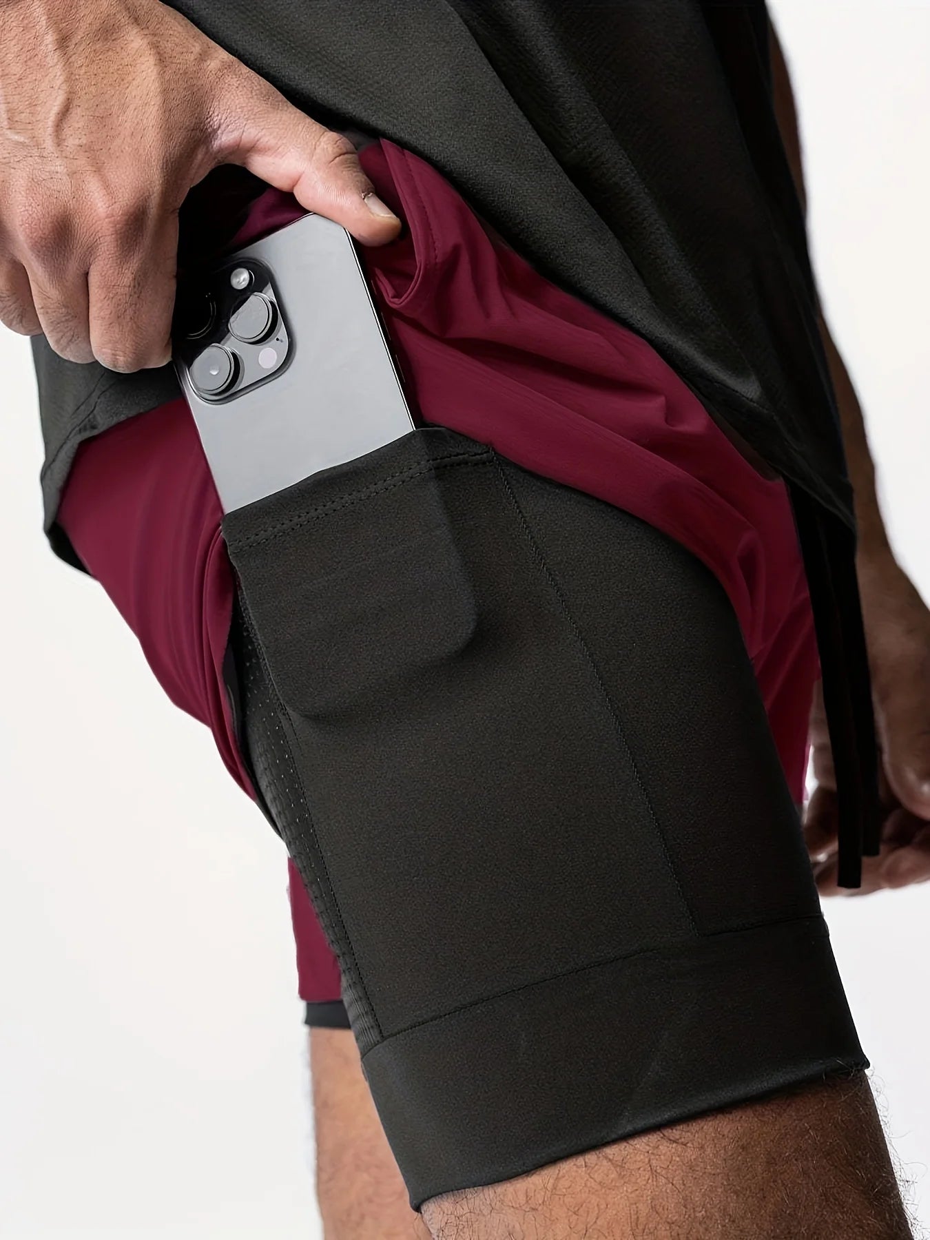 Shorts Deportivos Hombre Doble Capa - Pantalones Baloncesto Secado Rápido