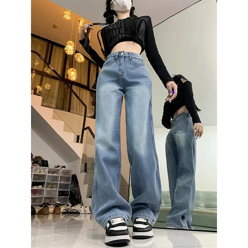 Vaqueros Mujer Forro Polar Invierno - Jeans Pierna Ancha Térmicos Gruesos