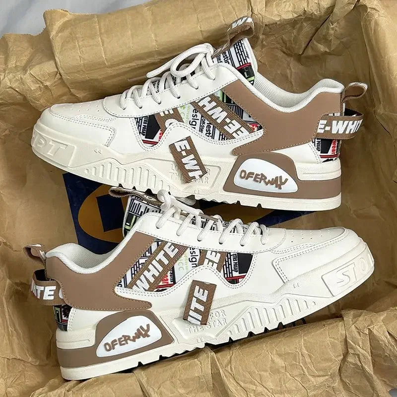 Zapatillas Cuero Hombre Casual - Skateboard Running Deportivas Plataforma