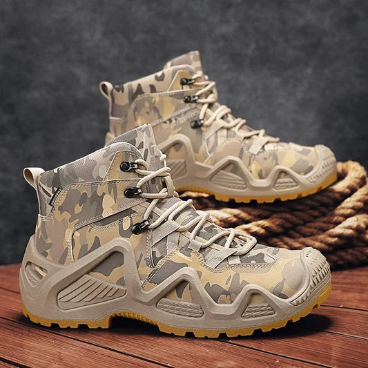 Botas Hombre Entrenamiento 2025 - High-Top Outdoor Antideslizantes Casual Platform Sneakers Designer Desert Camuflaje Tactical