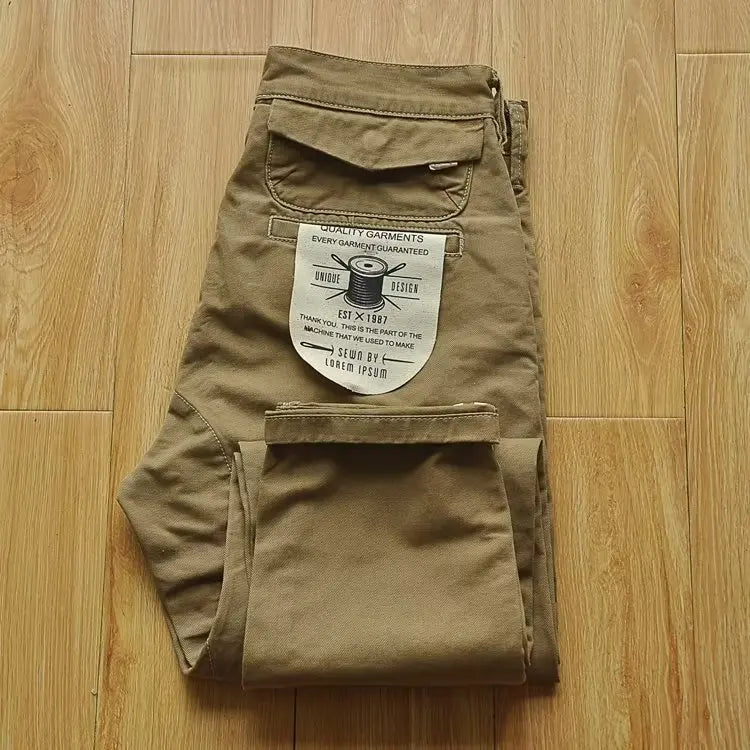 Pantalones Cargo Hombre Americano Retro - Workwear Resistentes Rectos