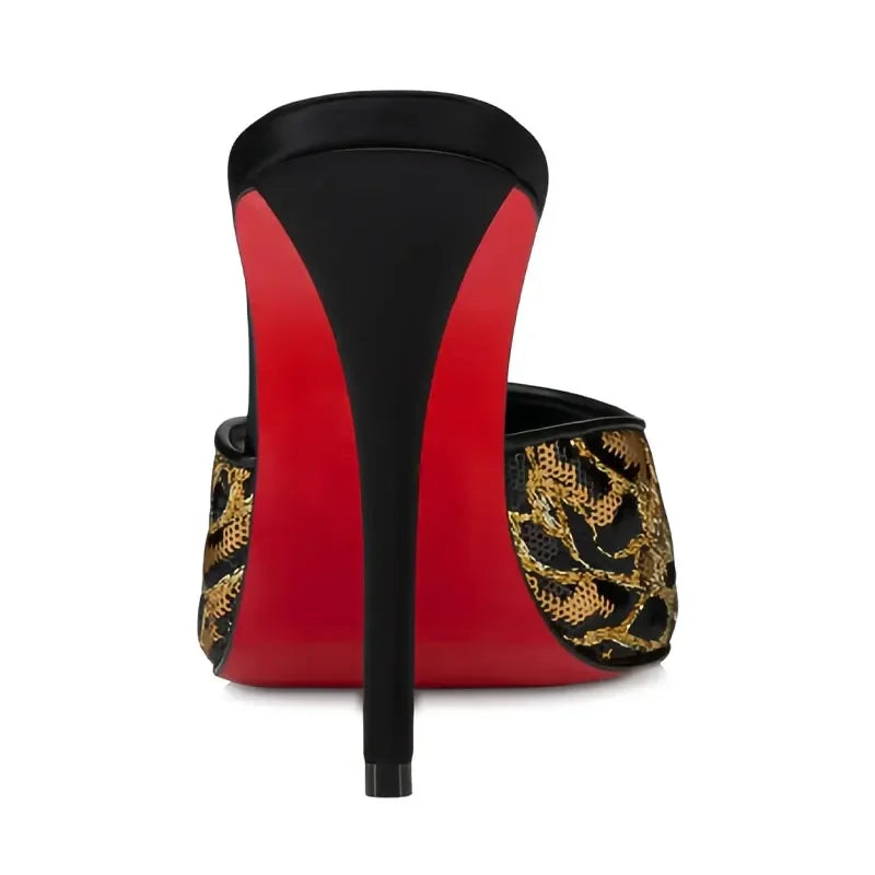 Sandalias Romanas Mujer Punta Pointed - Zapatos Tacón 10.5cm Metal Sexy Outdoor