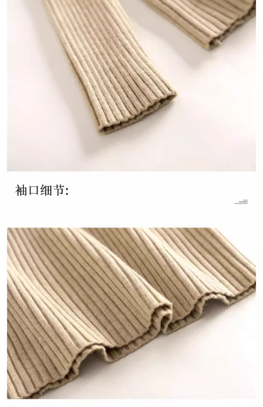 Jersey Mujer Cuello Alto Invierno 2024 - Grueso Cálido Slim Fit