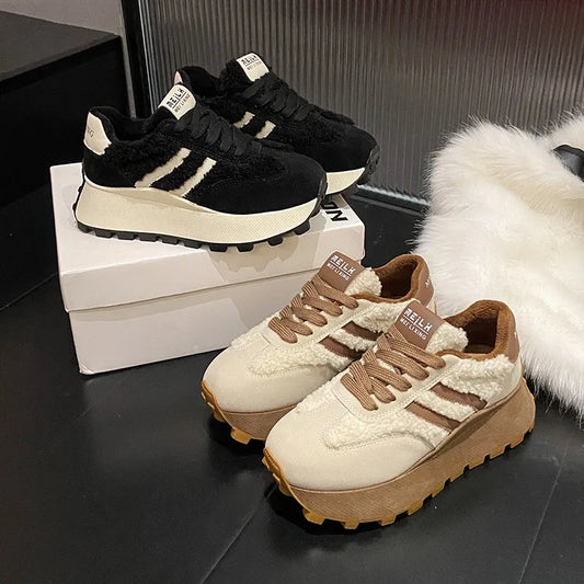 Zapatillas Mujer Invierno Deportivas - Suela Gruesa Cálidas Casual