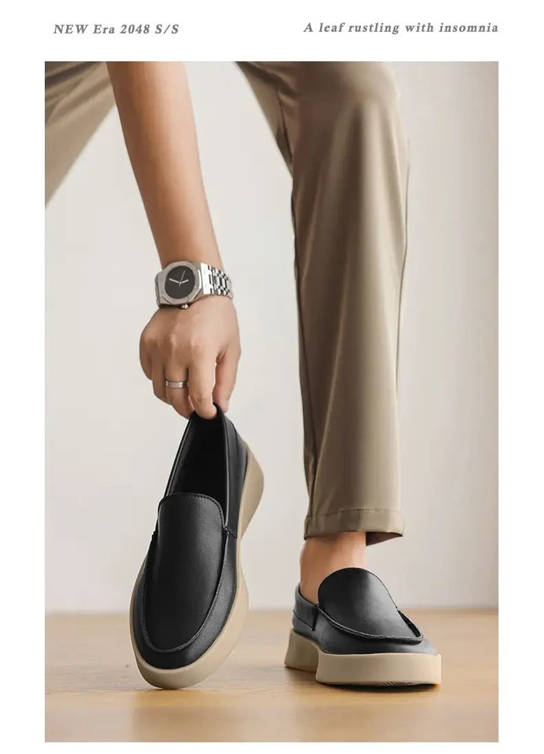 Zapatos Cuero Hombre Formales - Oxford Walking Ligeros Cómodos Suela Plana Fashion