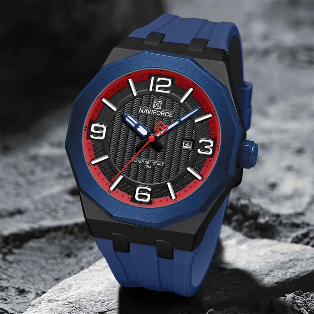 Reloj NAVIFORCE 8079 para Hombre - Cuarzo Fashion Resistente al Agua con Correa de Silicona
