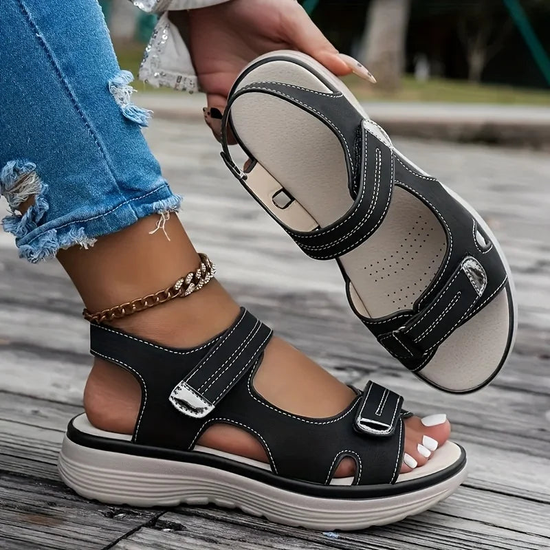 Sandalias Cuña Mujer Verano 2025 - Zapatos Playa Plataforma Antideslizantes Talla Grande