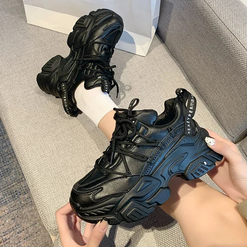 Sneakers Plataforma Chunky Mujer Blancos - Zapatillas Running Cómodas