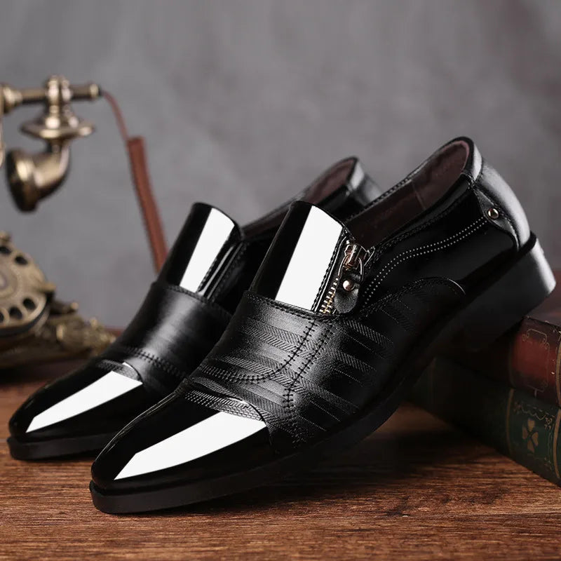 Zapatos Vestir Hombre Business Negros - Clásicos Elegantes Formales Boda Slip-On Oficina Oxford