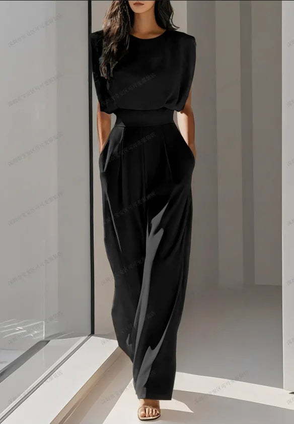 Mono Mujer Elegante Oficina Verano - Jumpsuit Cintura Alta Bolsillos