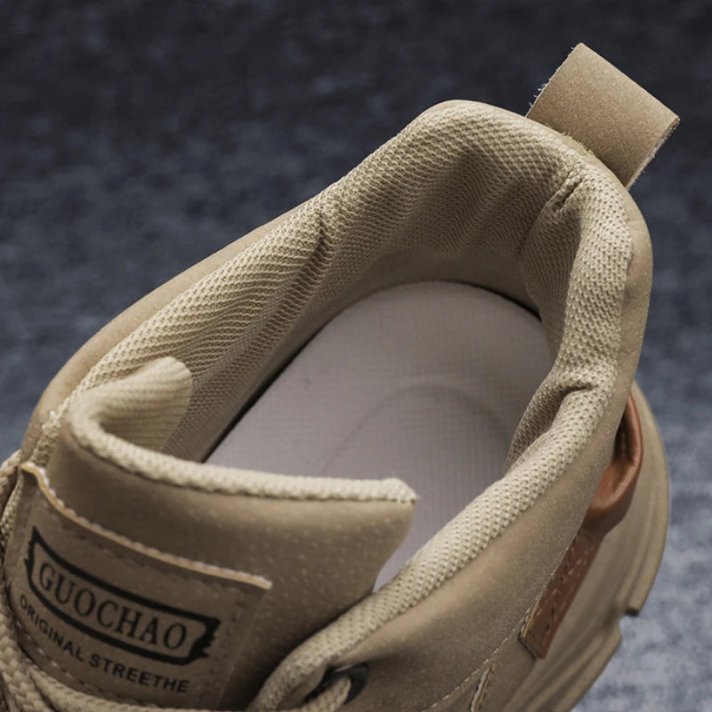 Botas Hombre Altas Plataforma - Casual Antideslizantes Cómodas Senderismo Outdoor Trabajo Cordones Tobillo