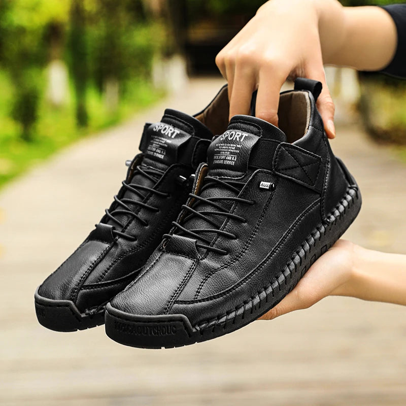 Sneakers Piel Mujer Artesanales - Zapatillas Mid-Top Slip-On Loafers Casual