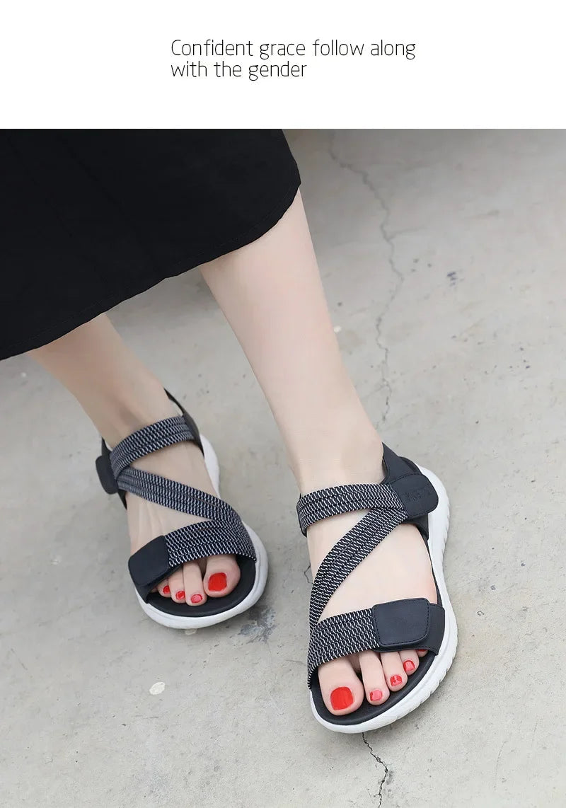 Sandalias Cuña Mujer Deportivas - Zapatos Playa Outdoor Aumenta Altura Cómodas Verano