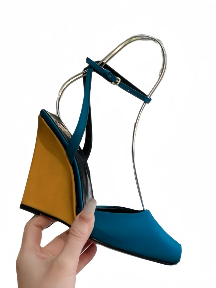 Sandalias Plataforma Mujer Satén 2025 - Zapatos Tacón Chunky Tiras Primavera