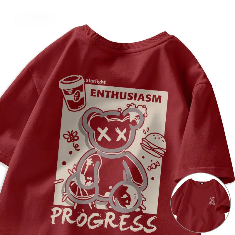 Camiseta Graffiti Street Bear Retro - Manga Corta Vintage