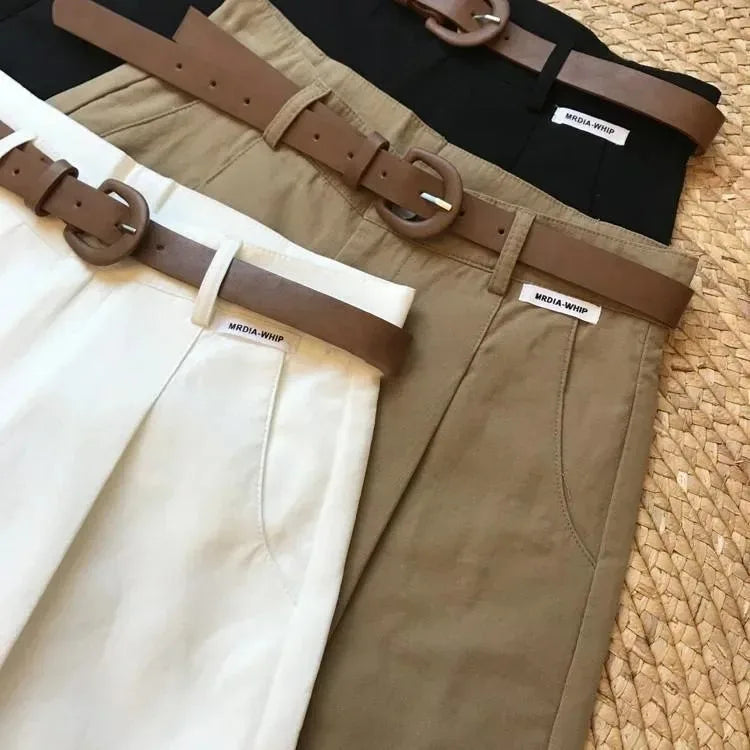 Pantalón Cargo Mujer Pierna Ancha - Pantalón Verano Cintura Alta