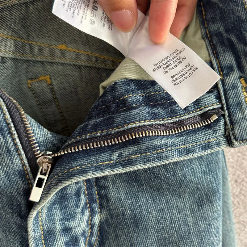 Jeans Rectos Mujer Algodón - Pantalón Denim Cintura Alta 2025