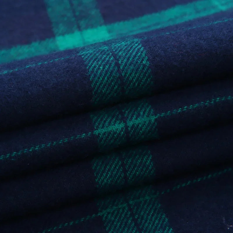 Camisa Hombre Franela Cuadros 2025 - Manga Larga Casual Primavera Otoño Slim Fit Algodón