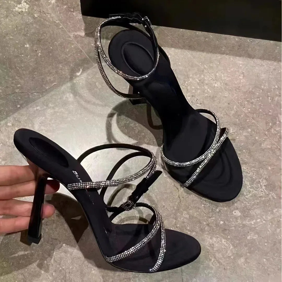 Sandalias Designer Mujer 2025 - Zapatos Tacón Alto Punta Abierta Fiesta Luxury