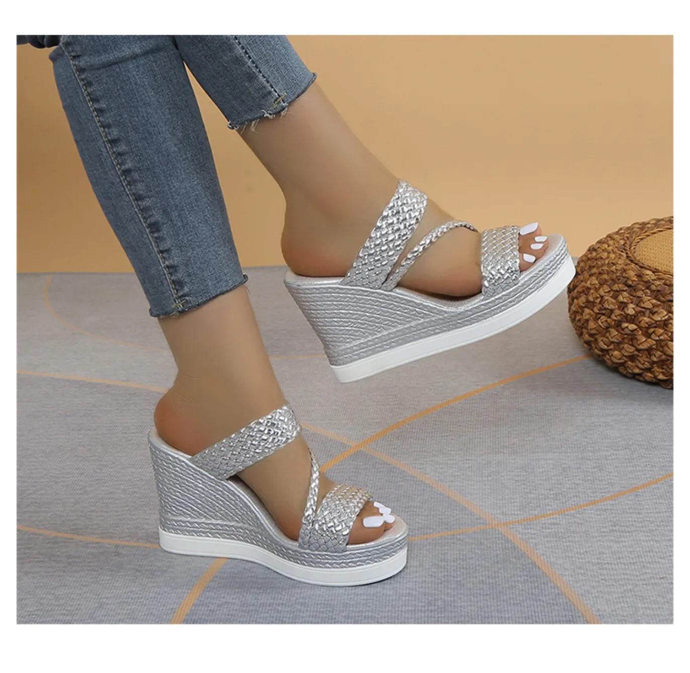 Sandalias Verano Mujer 2024 - Zapatos Playa Cuña Designer Casual Cómodas