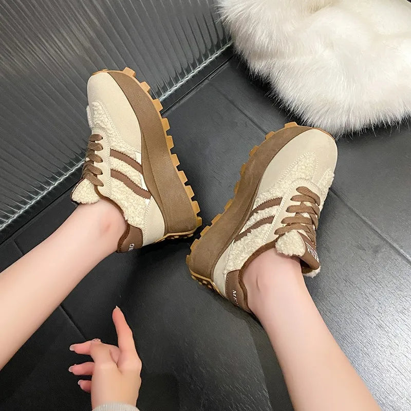 Zapatillas Mujer Invierno Deportivas - Suela Gruesa Cálidas Casual